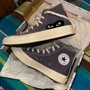 Steel Grey Converse x Comme deş Garçons PLAY CHUCK 70
Mens size 6
Women’s size 8